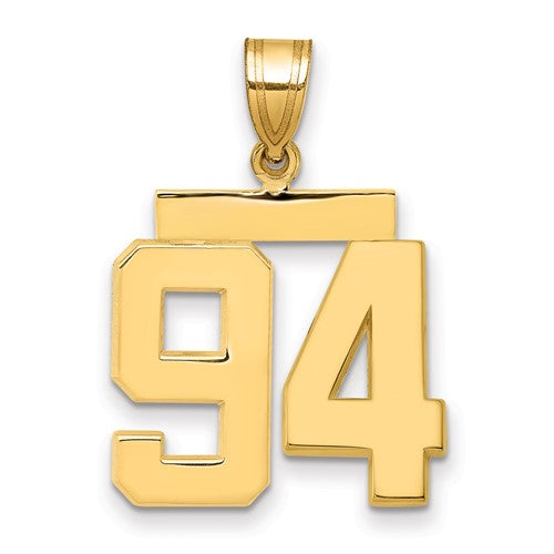 10k Medium Polished Number 94 Charm