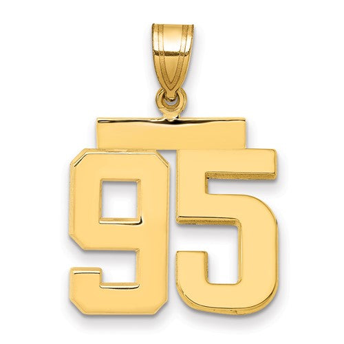 10k Medium Polished Number 95 Charm