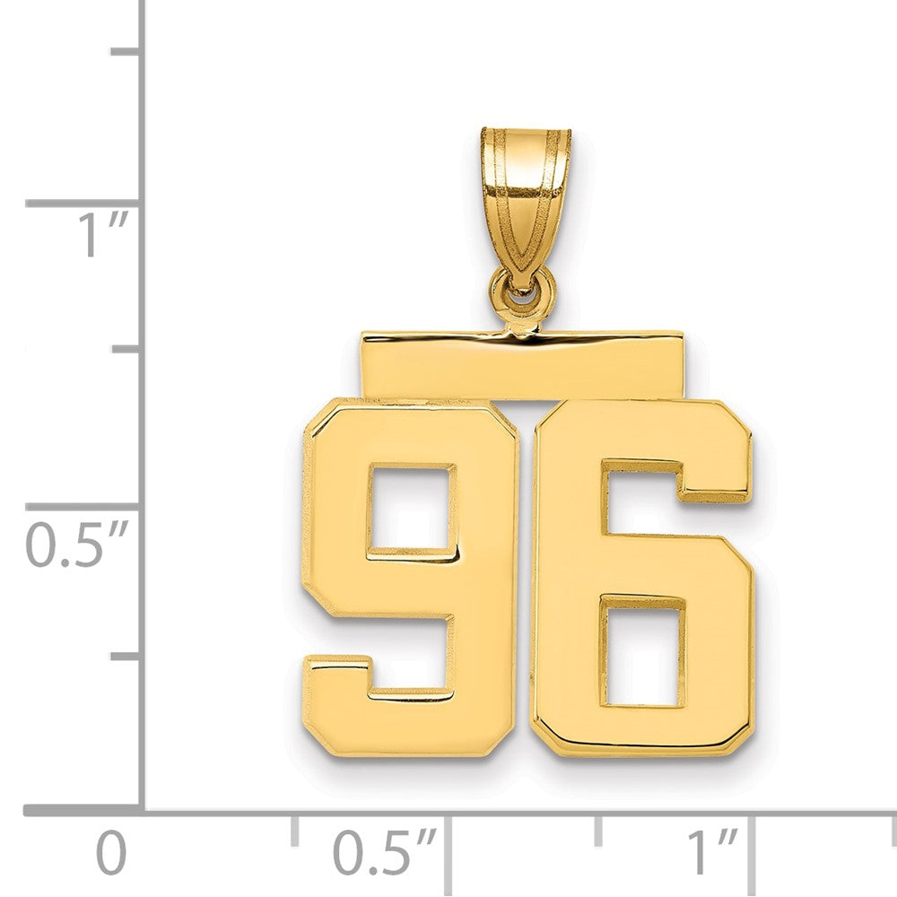 10k Medium Polished Number 96 Charm