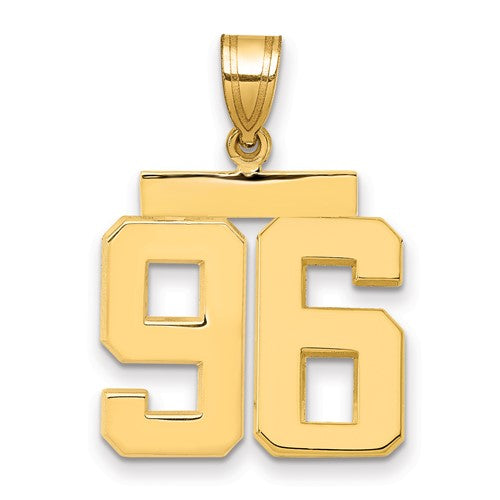 10k Medium Polished Number 96 Charm