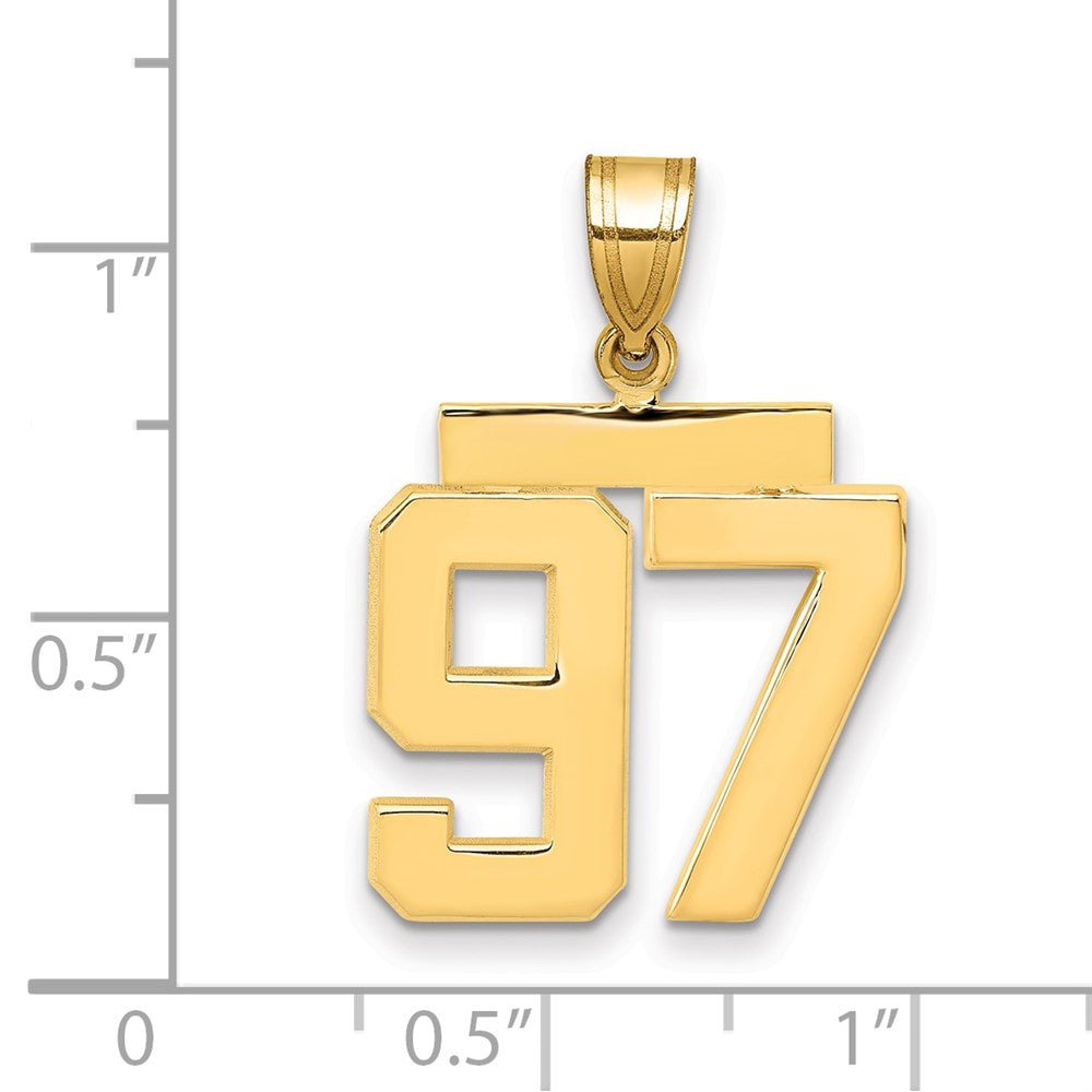 10k Medium Polished Number 97 Charm