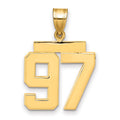 14k Medium Polished Number 97 Charm