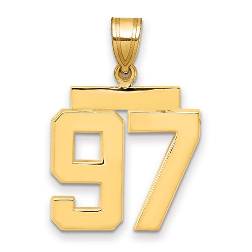 14k Medium Polished Number 97 Charm