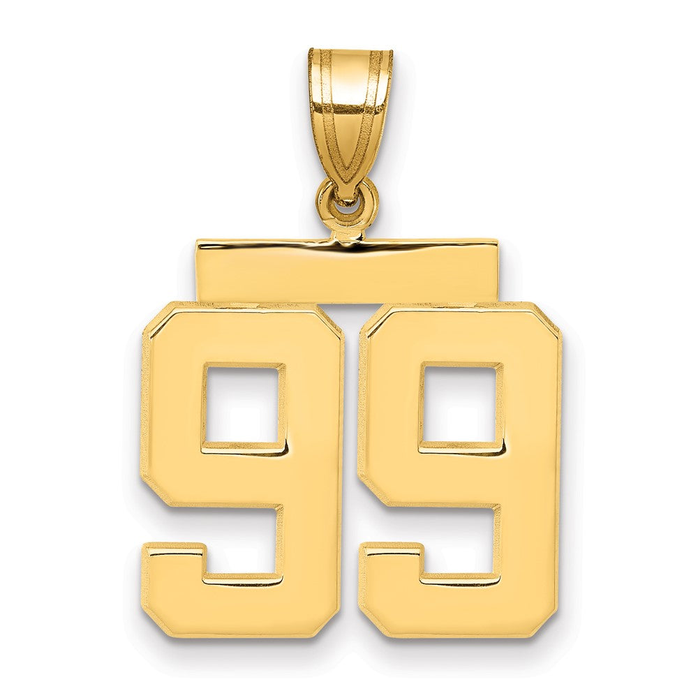 10k Medium Polished Number 99 Charm