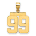 10k Medium Polished Number 99 Charm