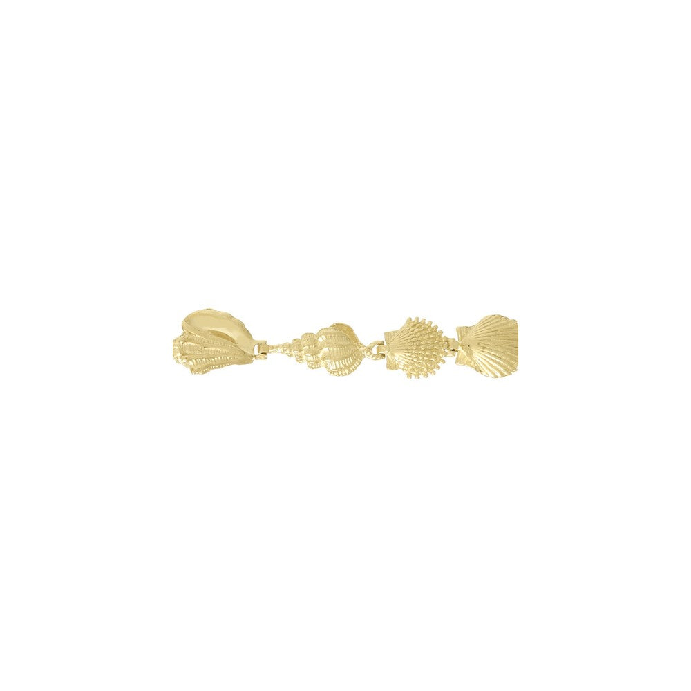 14K YG 8" ASSORTED SHELL LINK BRACELET