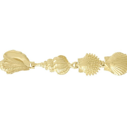 14K YG 8" ASSORTED SHELL LINK BRACELET