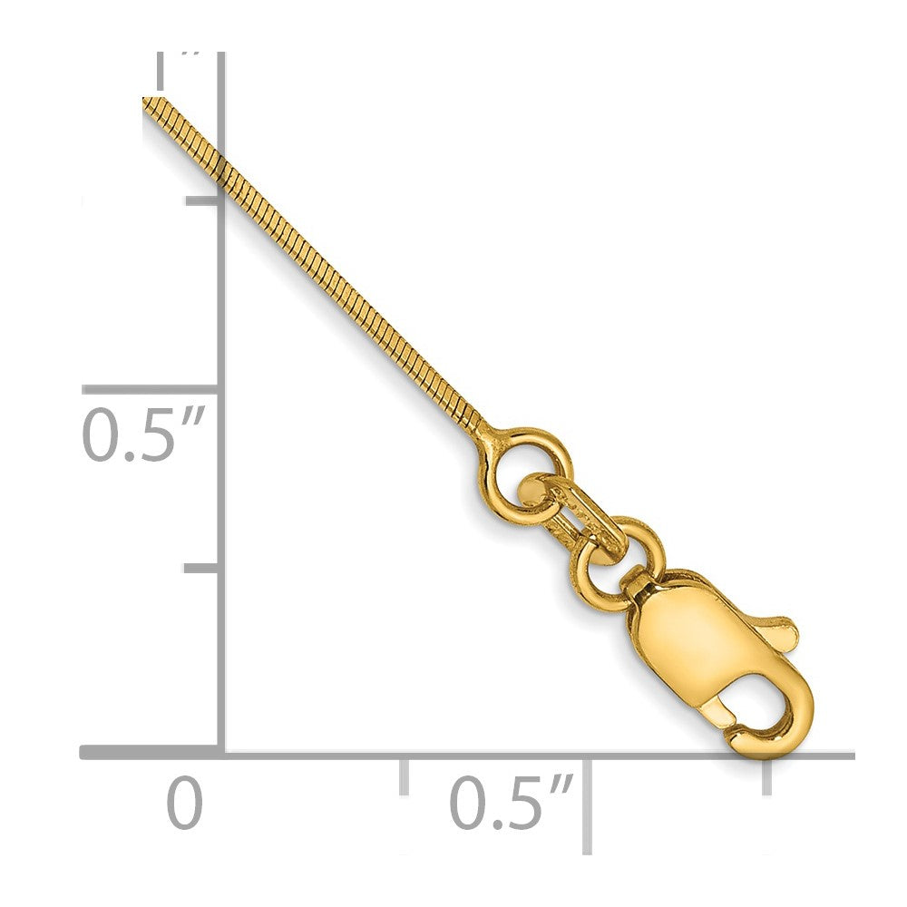 14k .6mm Octagonal Snake Chain Anklet