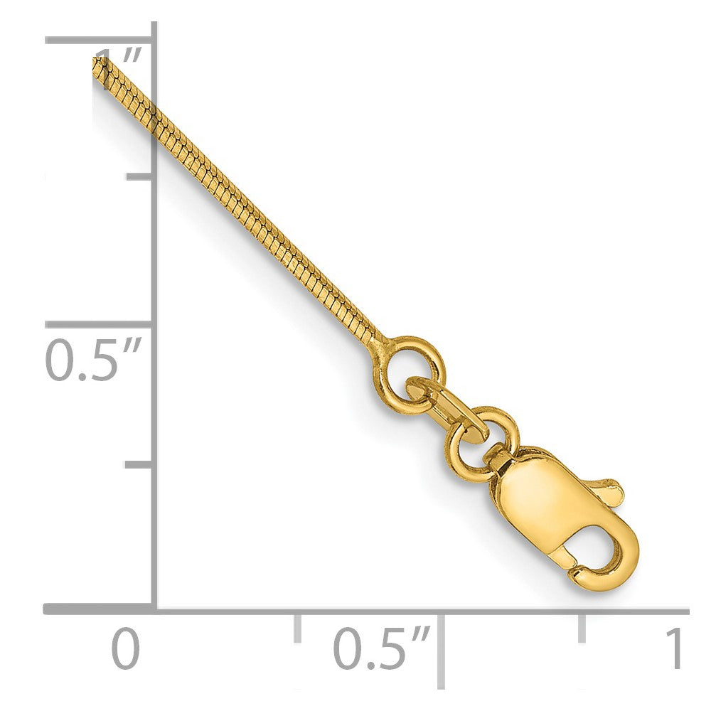 14k .8mm Octagonal Snake Chain Anklet