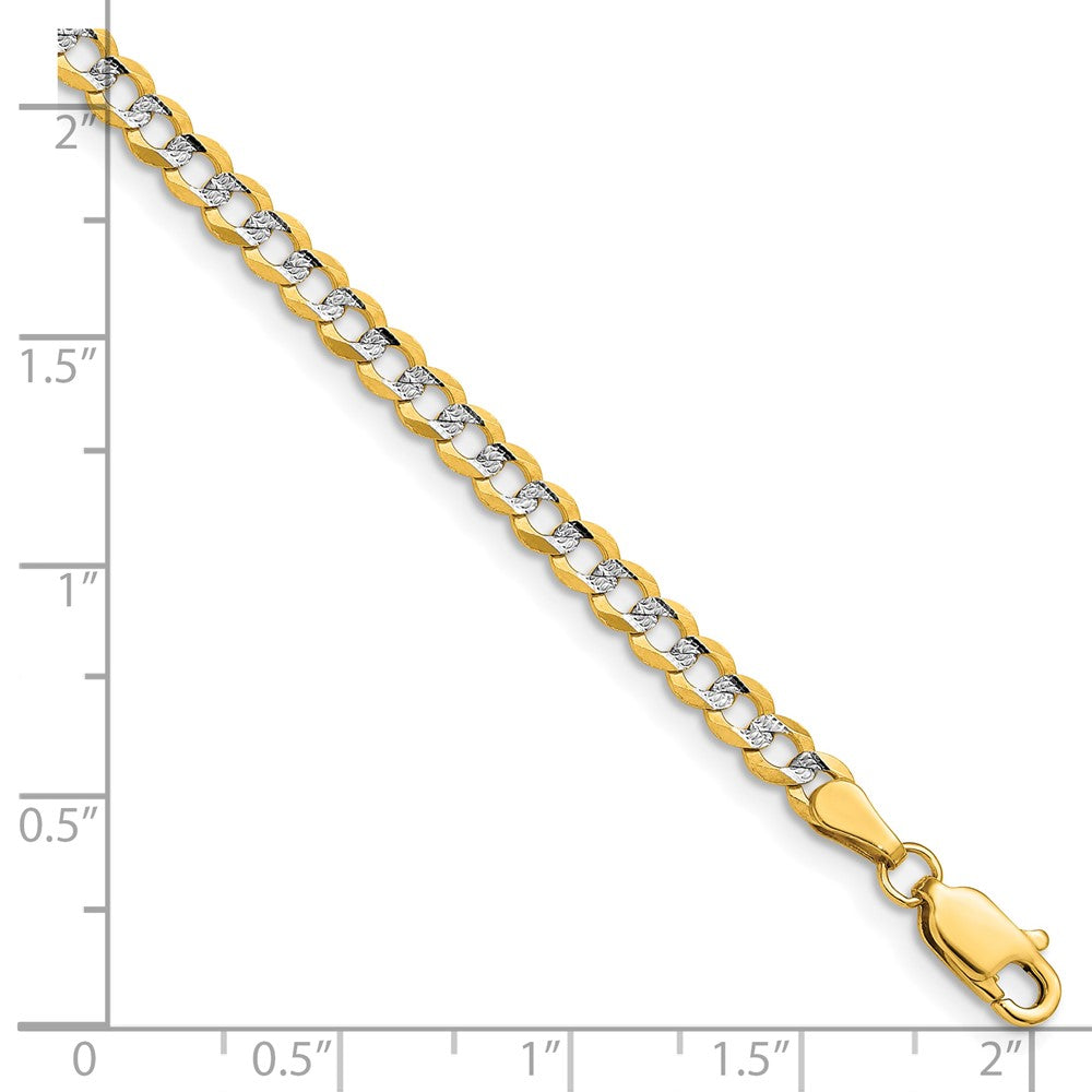 14k 3.7mm Lightweight Pavé Flat Cuban Chain