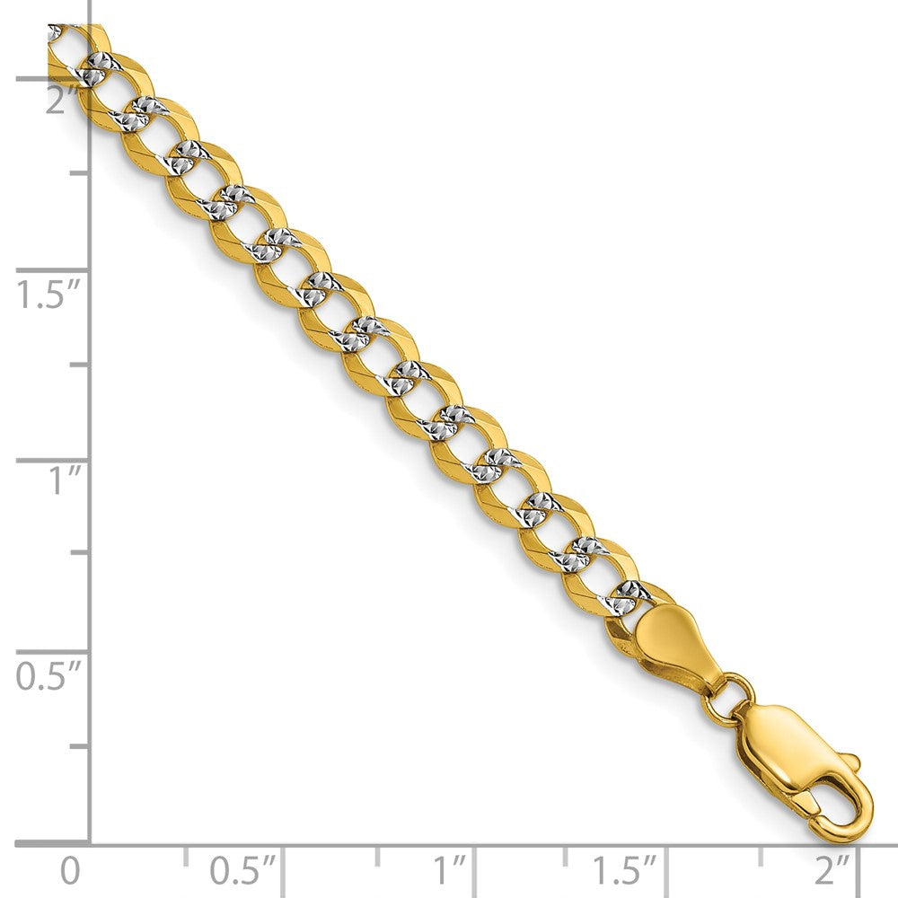 14k 4.7mm Lightweight Pavé Flat Cuban Chain