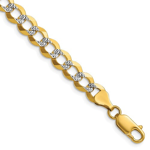 14k 7.2mm Lightweight Pavé Flat Cuban Chain