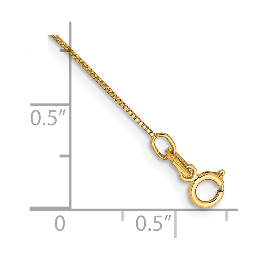 14k .5mm Box with Spring Ring Clasp Chain Anklet