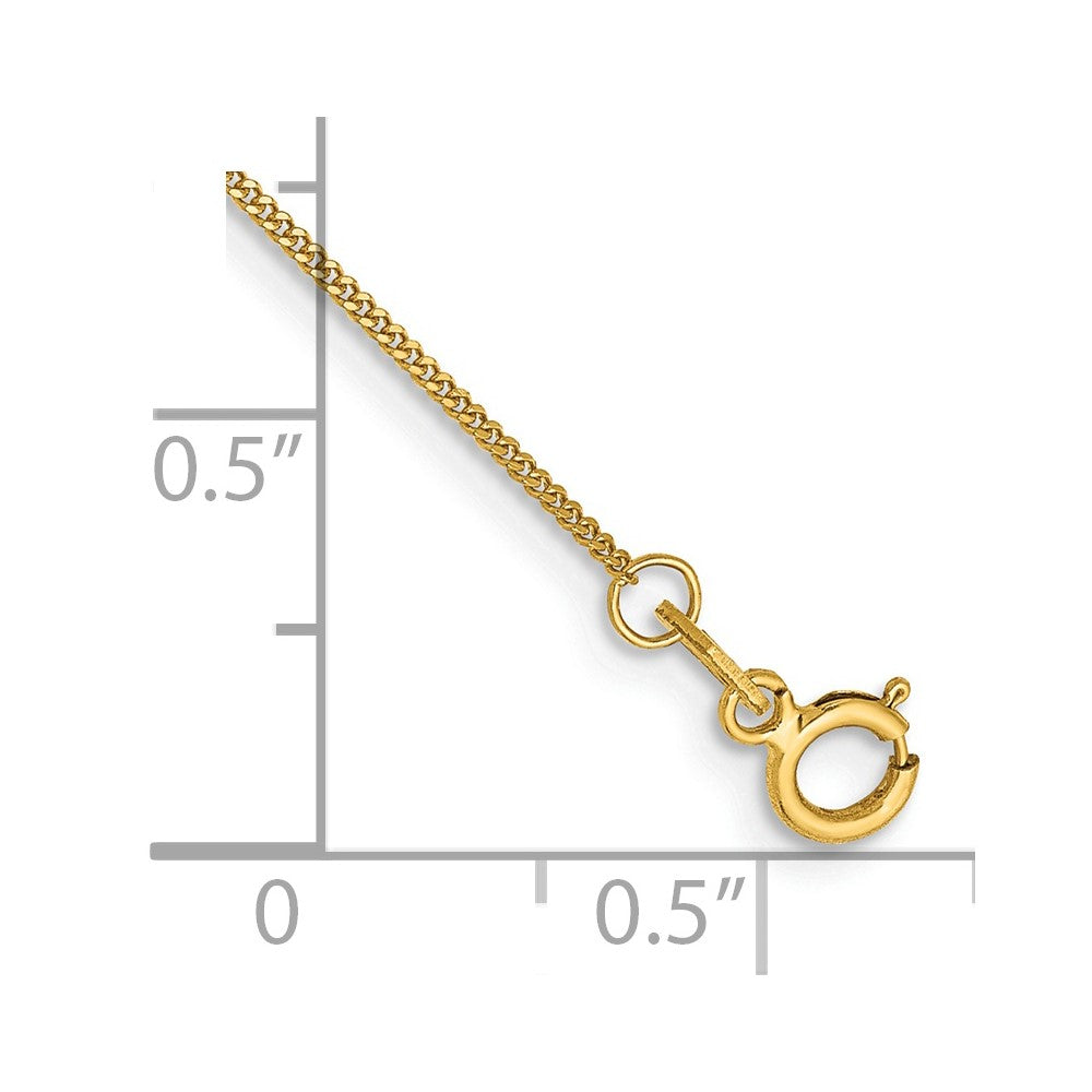14ky .9mm Curb Chain Anklet