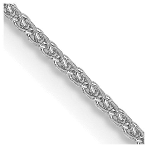 14k White Gold 1.05mm D/C Spiga with Spring Ring Clasp Chain