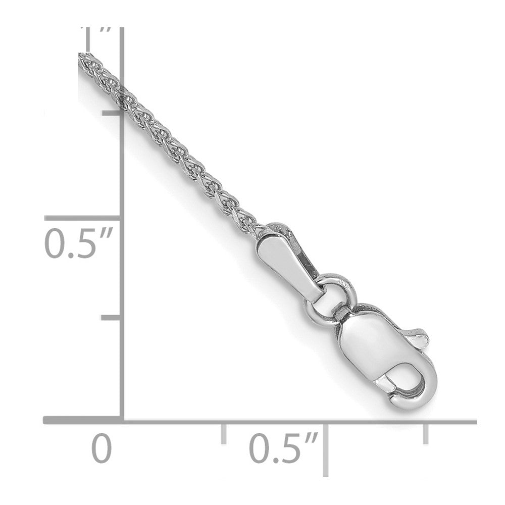 14k White Gold 1.25mm Solid Diamond-cut Spiga Chain Anklet