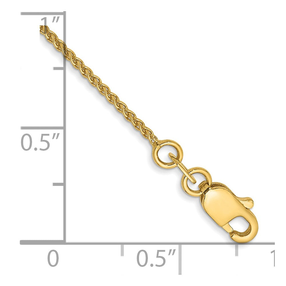 14k 1.05mm Solid Polished Spiga Chain Anklet