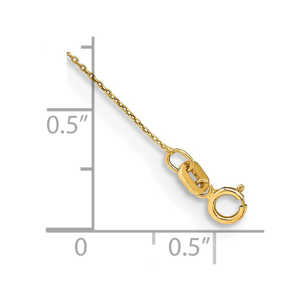 14k .75mm Round Open Link Cable Chain Anklet