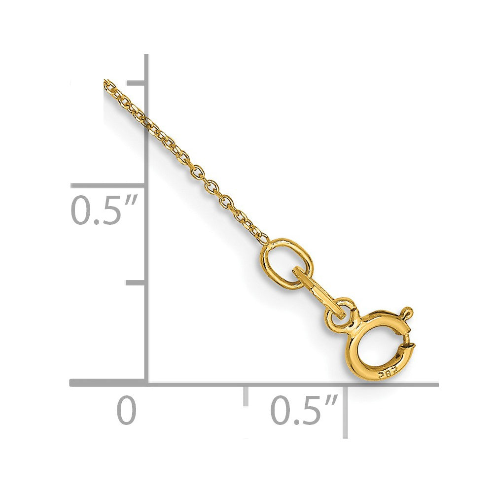 14k .6mm D/C Round Open Link Cable Chain Anklet