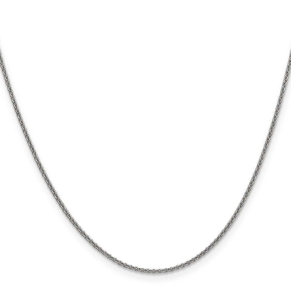 14k White Gold 1.4mm Round Open Link Cable Chain