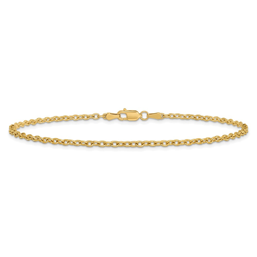 14k 2.2mm Forzantine Cable Chain Anklet