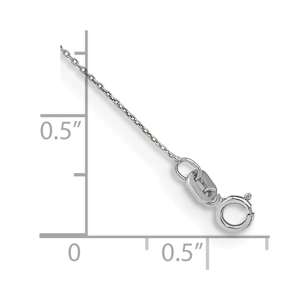 14k White Gold .75mm Round Open Link Cable Chain Anklet