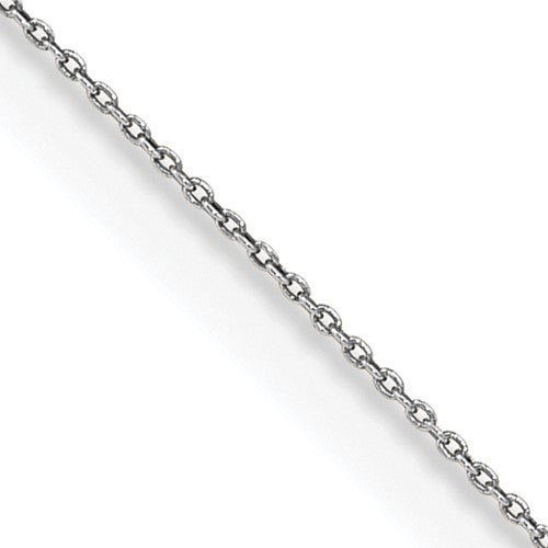 14k WG .75mm Round Open Link Cable Lobster Clasp Chain