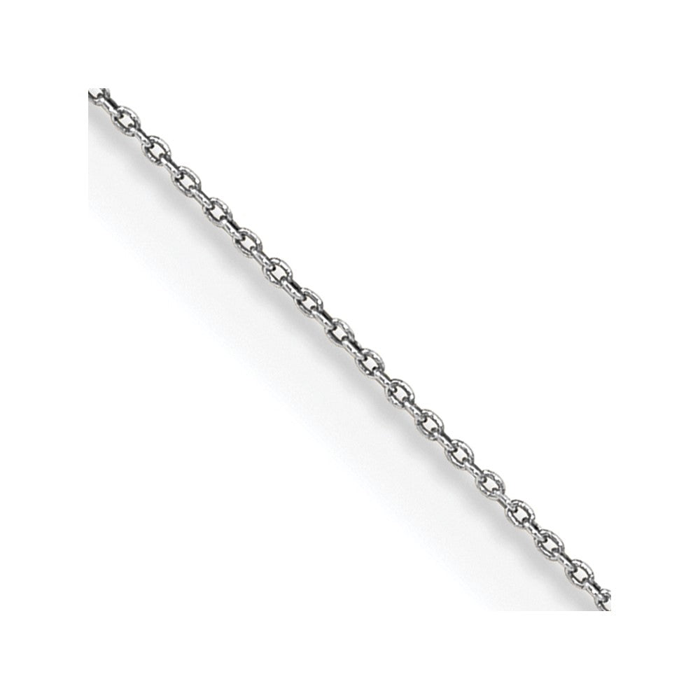 14k WG .75mm Round Open Link Cable Lobster Clasp Chain