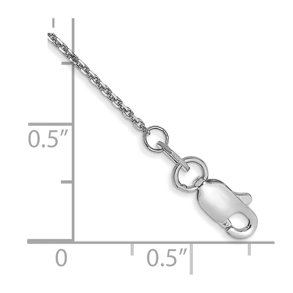 14k White Gold .95mm D/C Cable Chain Anklet