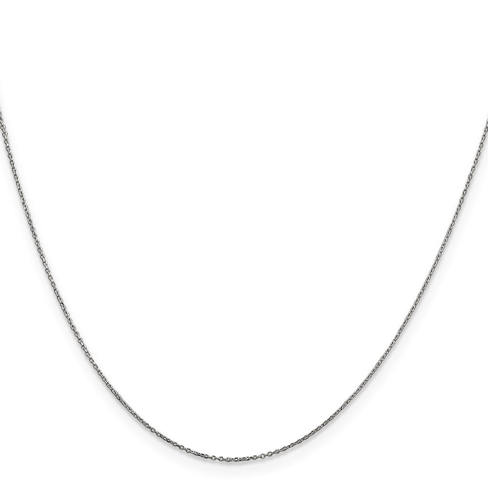 14k White Gold .6mm D/C Round Open Link Cable Chain