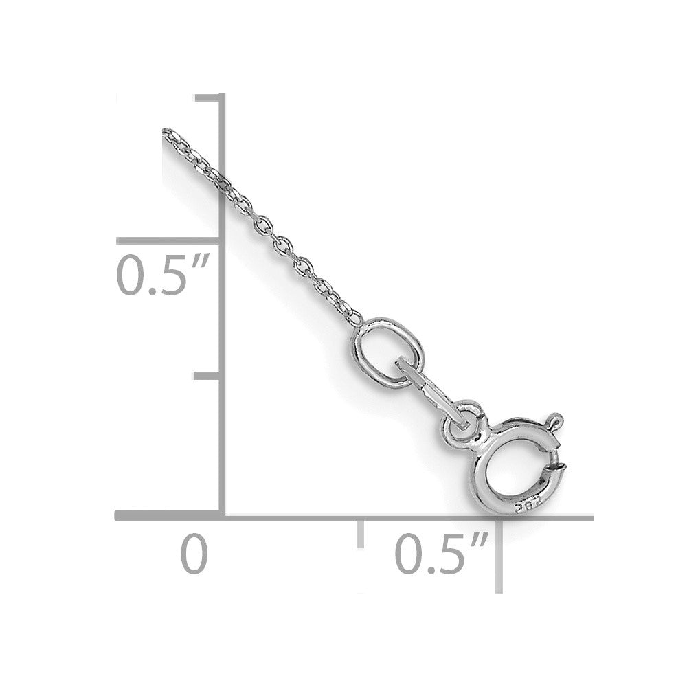 14k White Gold .6mm D/C Round Open Link Cable Chain Anklet