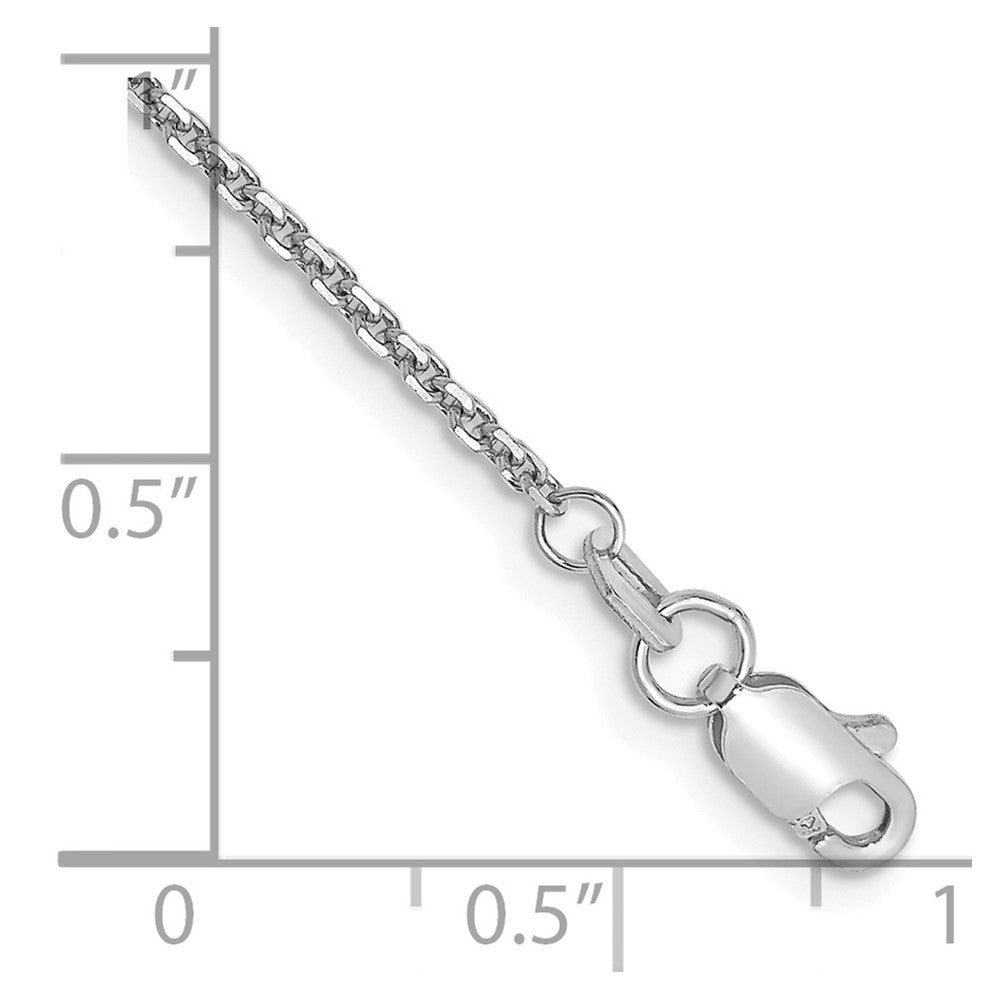 14k White Gold 1.45mm D/C Cable Chain Anklet