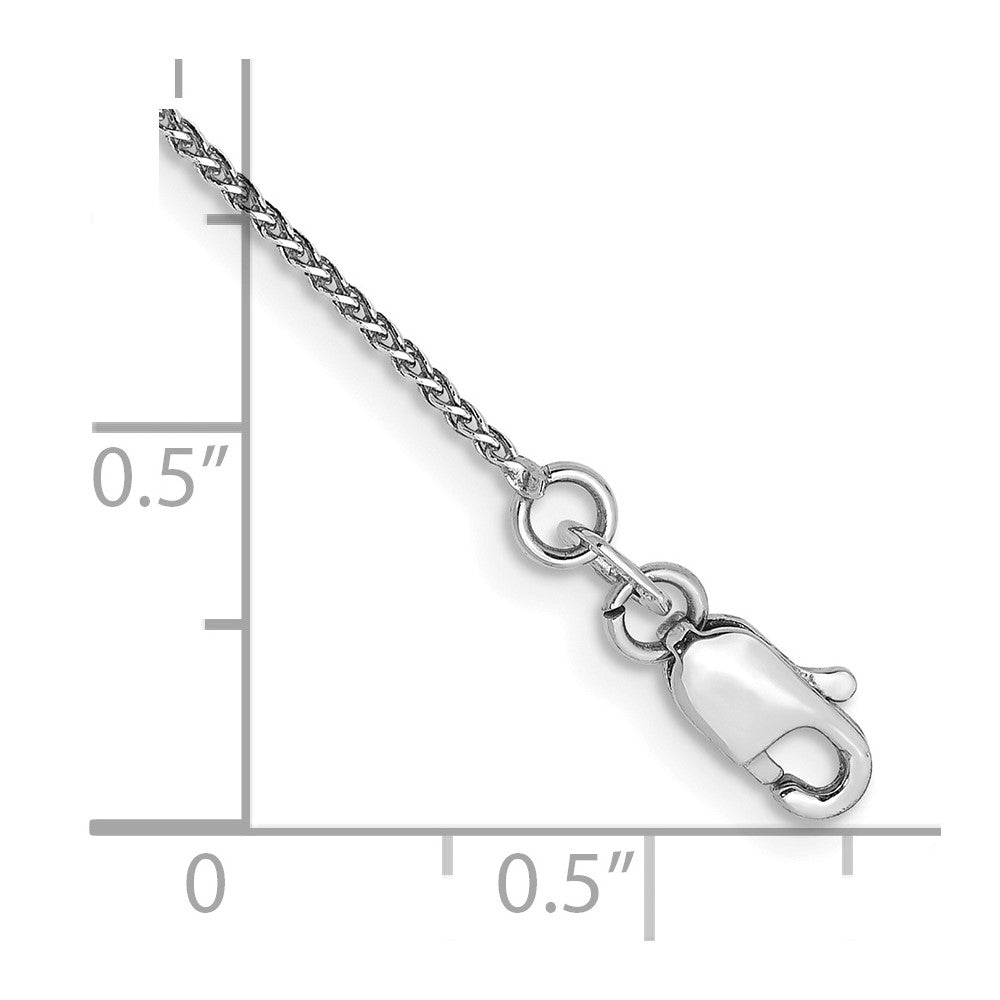 14k White Gold 1.05mm D/C Spiga with Lobster Clasp Chain