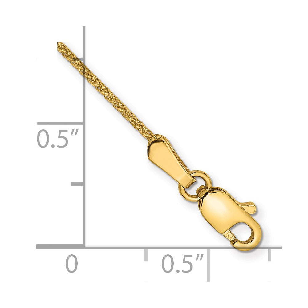 14k 1.05mm Solid Diamond-cut Spiga Chain Anklet