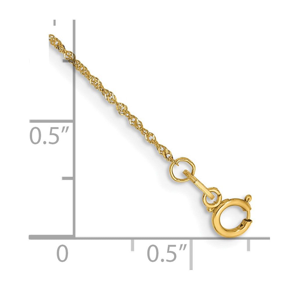 14k 1mm Singapore Chain Anklet