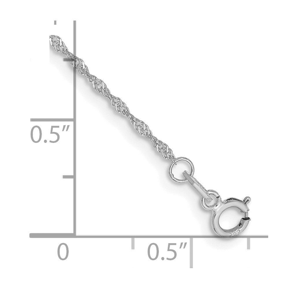 14k WG 1.1mm Singapore Chain Anklet