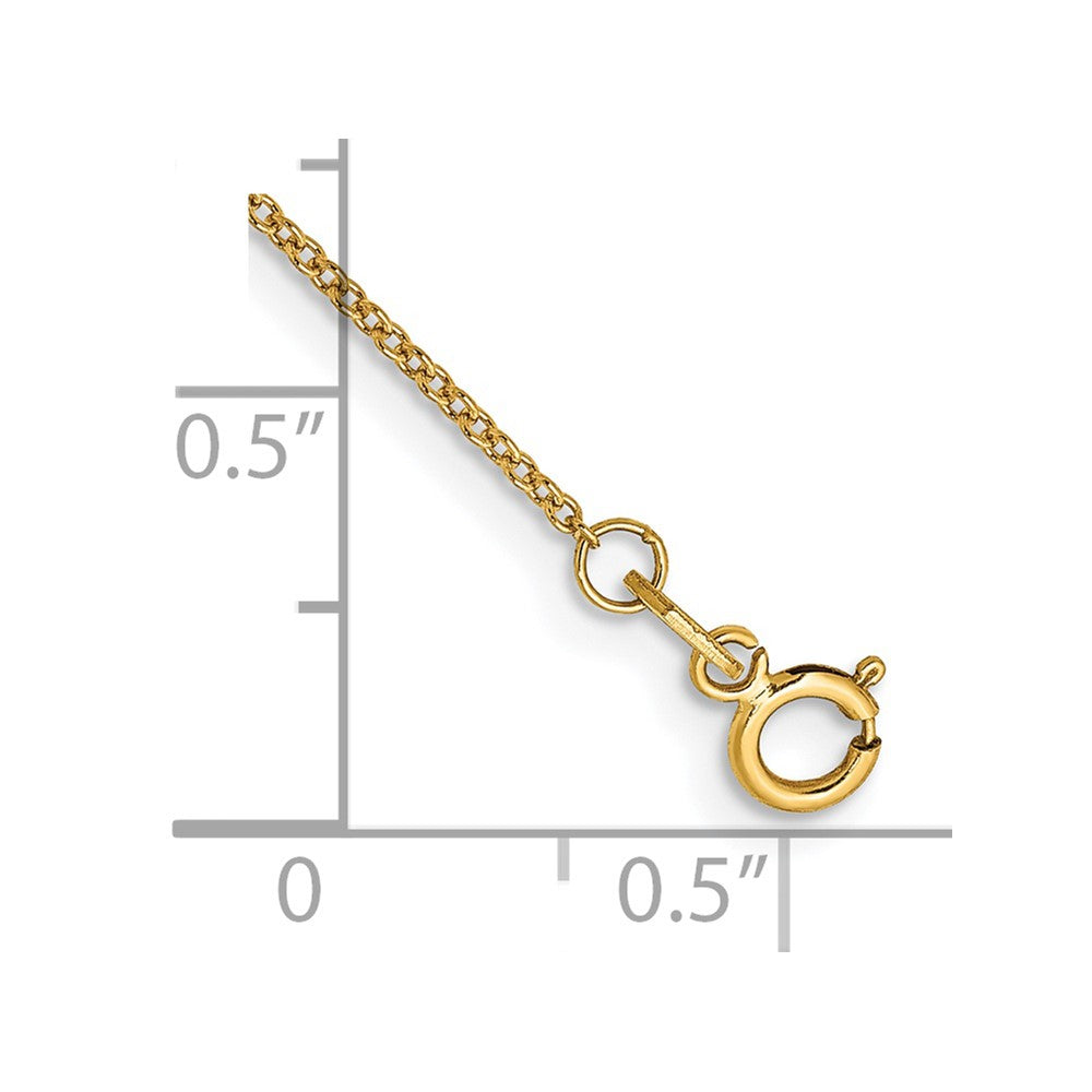 14k .9mm Cable with Spring Ring Clasp Chain Anklet