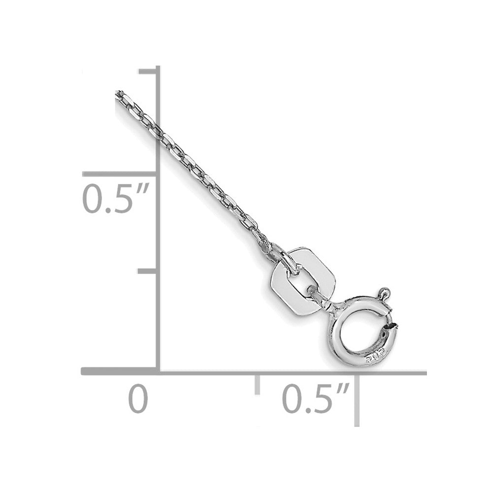 14k White Gold .8mm D/C Cable with Spring Ring Clasp Chain Anklet