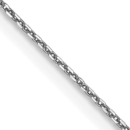 14k White Gold .65mm D/C Round Open Link Cable Chain