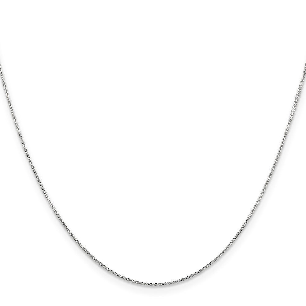 14k White Gold .8mm D/C Round Open Link Cable Chain