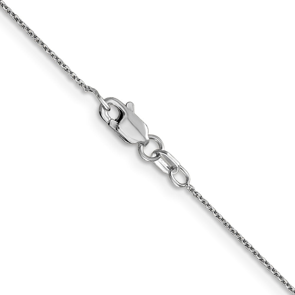 14k White Gold .8mm D/C Round Open Link Cable Chain