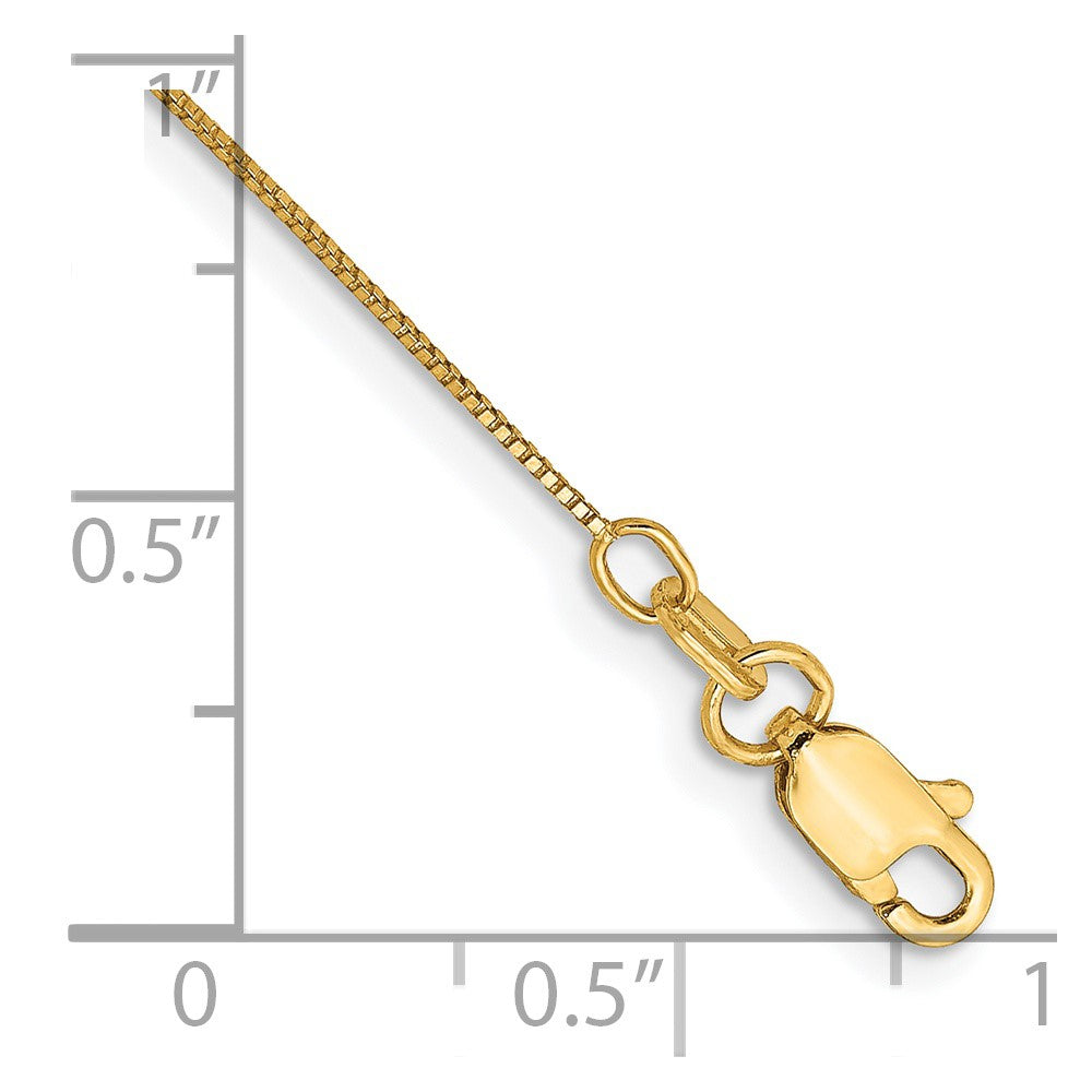 14k .5mm Box with Lobster Clasp Chain Anklet