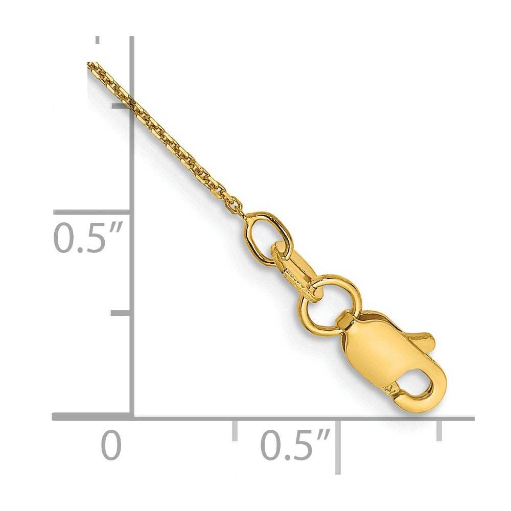 14k .8mm D/C Round Open Link Cable Chain Anklet
