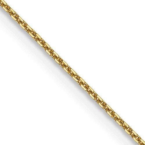 14k .8mm D/C Round Open Link Cable Chain