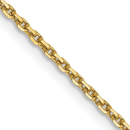 14k 1.4mm D/C Round Open Link Cable Chain