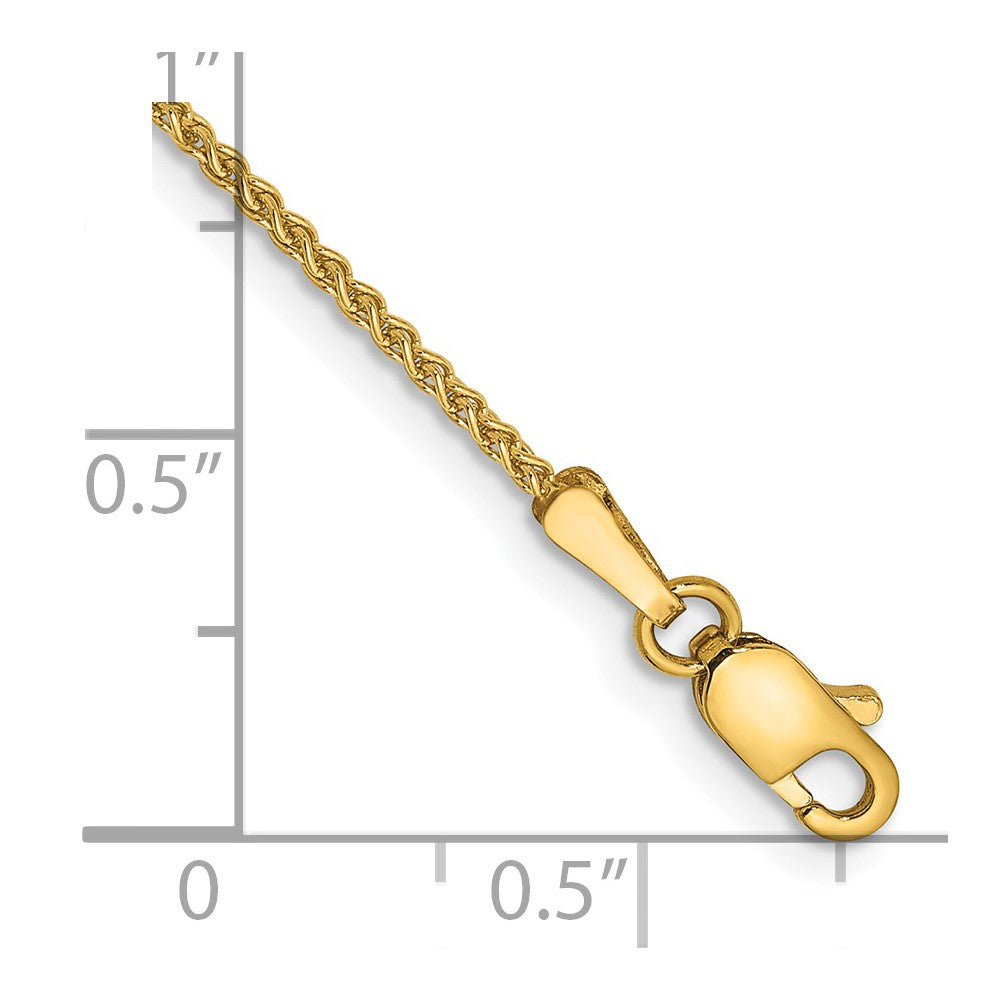 14k 1.25mm Spiga Chain Anklet