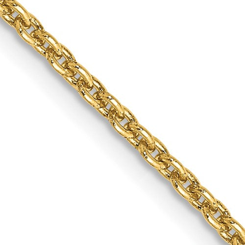 14k 2mm Round Open Link Cable Chain