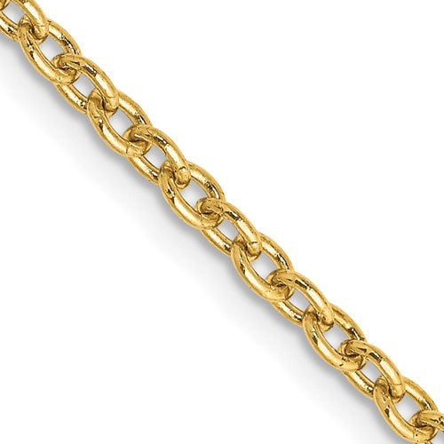14k 2.4mm Round Open Link Cable Chain
