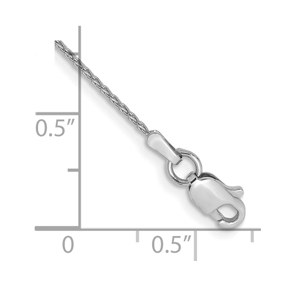 14k White Gold 1mm Parisian Wheat Chain Anklet