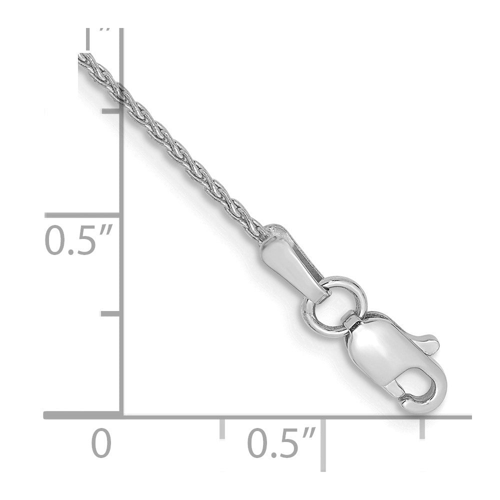 14k White Gold 1.2mm Parisian Wheat Chain Anklet